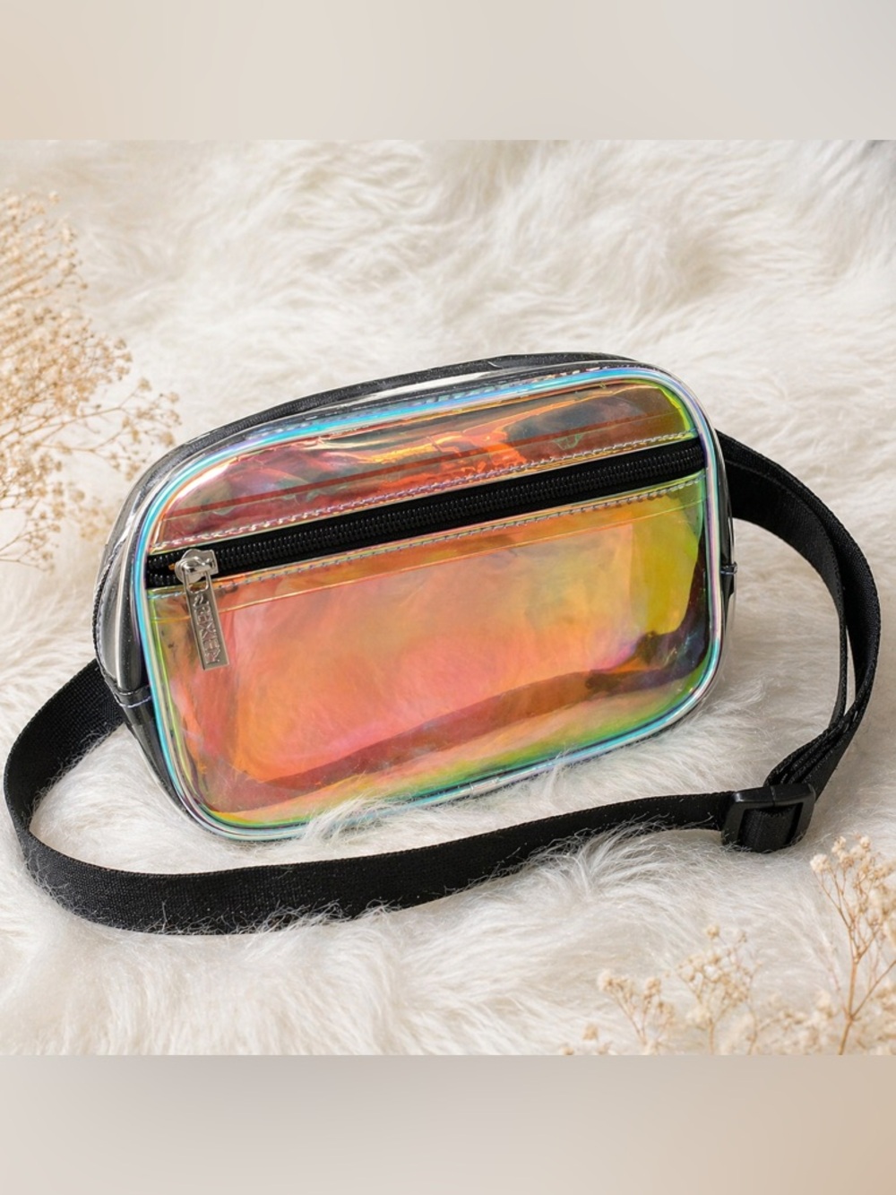 Redken Holographic Belt Bag Clear Iridescent Fanny Pack Festival Bag